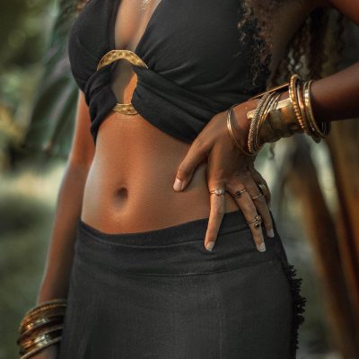 Black Boho Tribal Skirt Embroidered Ceremonial Bohemian Goddess