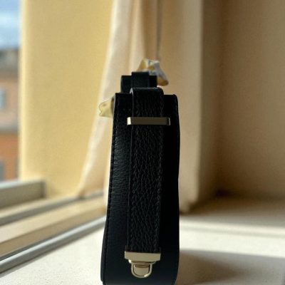 Crescent Leather Handbag Minimalist Shoulder Bag Gold Hardware